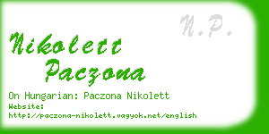 nikolett paczona business card